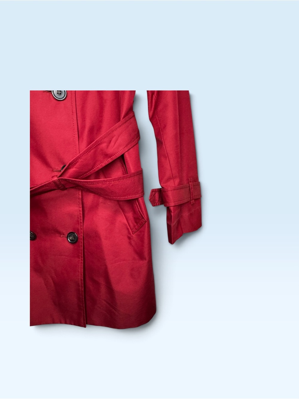 Coach Mid Trench Coat Ruby Red - Picture 2 of 9